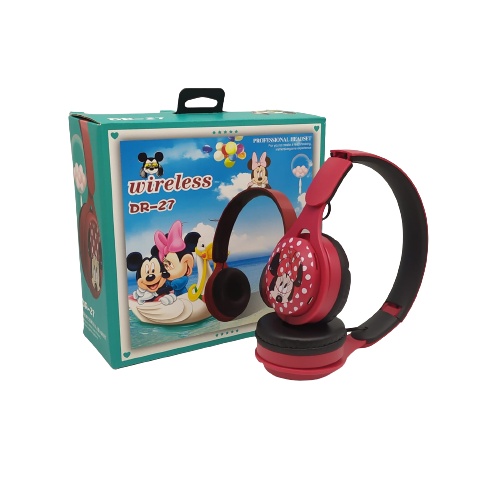 HEADPHONE HEADSET BANDO BLUETOOTH / WIRELESS KARAKTER MINNIE MOUSE DR 27