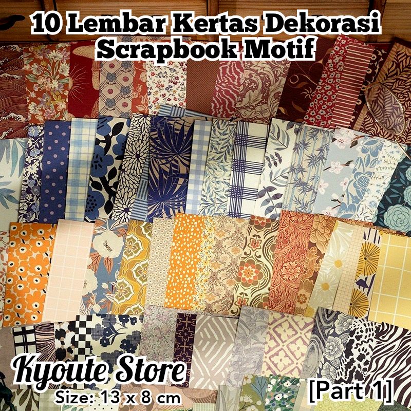 

[Part 1] 10 Lembar Kertas Dekorasi Scrapbook Motif Vintage Pattern Color Warna Bullet Journal Bujo DIY Kertas Dekorasi Dinding Aesthetic