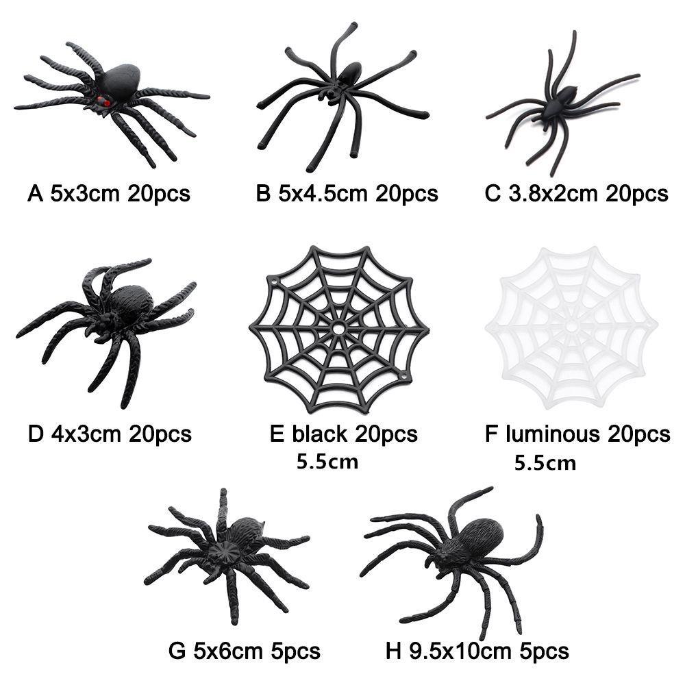 Preva 20Pcs /Pack Plastik Palsu Spider Anak Novelty Mainan Halloween Rumah Berhantu Prop