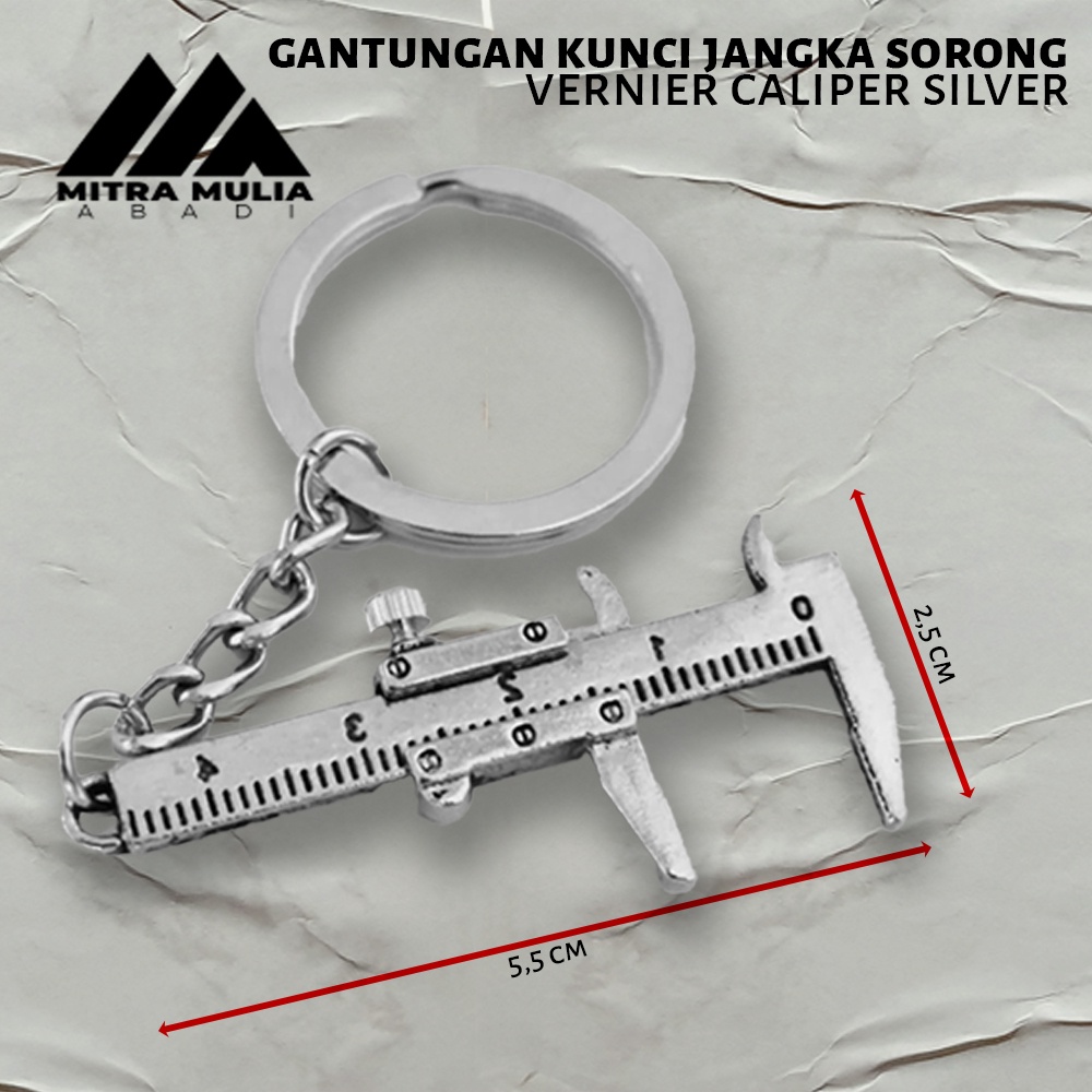 Gantungan Kunci Jangka Sorong | Keychain Jangka Sorong Stigmat Caliper - Silver