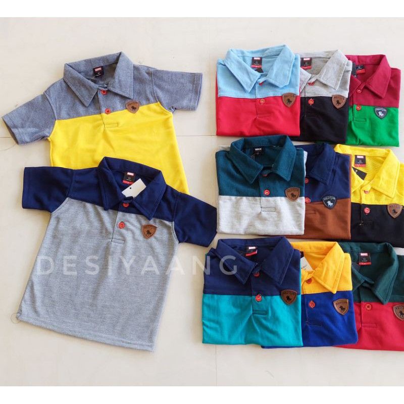 Setelan Anak Laki Laki Size M (5-6tahun) Polo Berkerah Celana Pendek Chinos