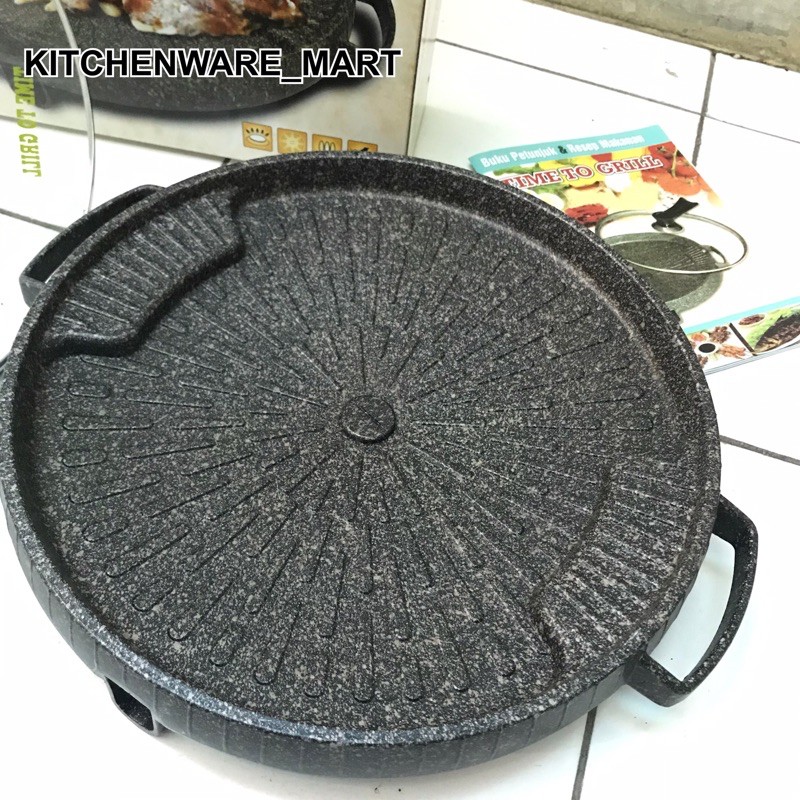 BULGOGI PAN 32 cm - ALAT PANGGANG BBQ - PANGGANGAN BULAT MARBLE  32 cm