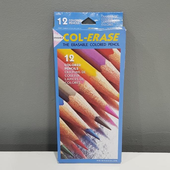 

PRISMACOLOR COL ERASE ERASABLE 12 COLORED PENCIL ---READY---