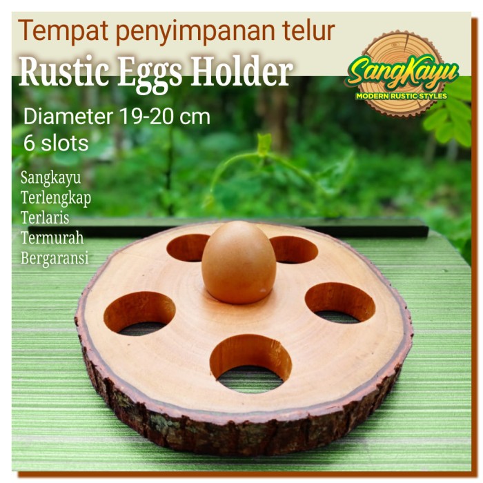 Tempat telur ayam 6 slot rustic chicken egg rack rak penyimpanan telur