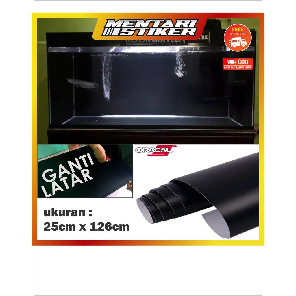 STIKER AQUARIUM HITAM DOF/SKOTLET HITAM AQUARIUM/BAGRAOUND AQUARIUM HITAM