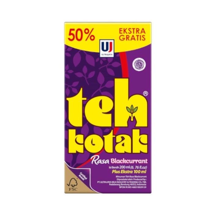 TEH KOTAK ULTRA RASA BLACKCURRANT 300 ml ( HARGA PAKET ISI 6 )