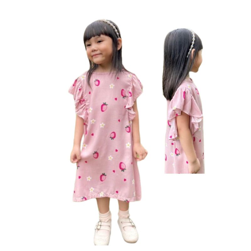 Dress Anak Dora Bahan Rayon adem Size 1-5 Tahun