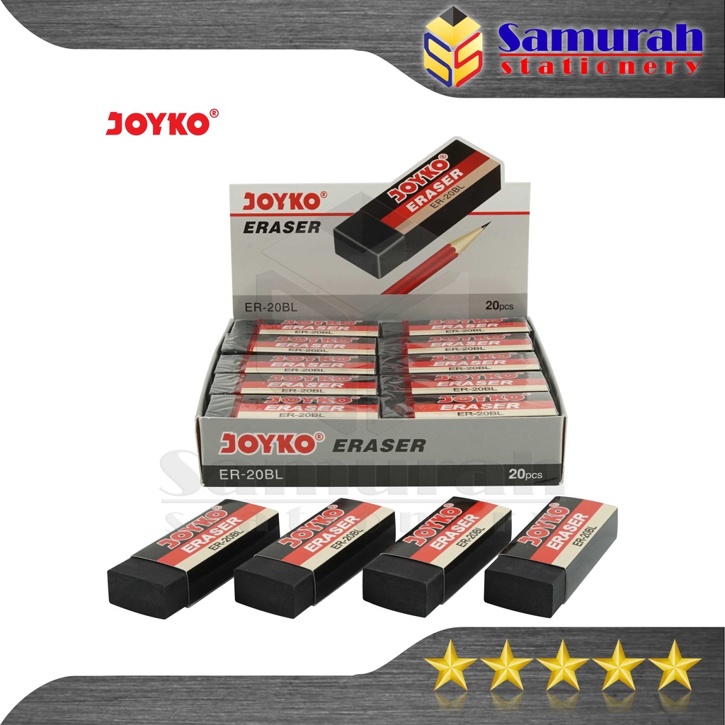 

Penghapus Pensil Joyko B-20 Besar ( Sepak isi 20 Pcs ) ER20 BL Hitam / B20 Putih