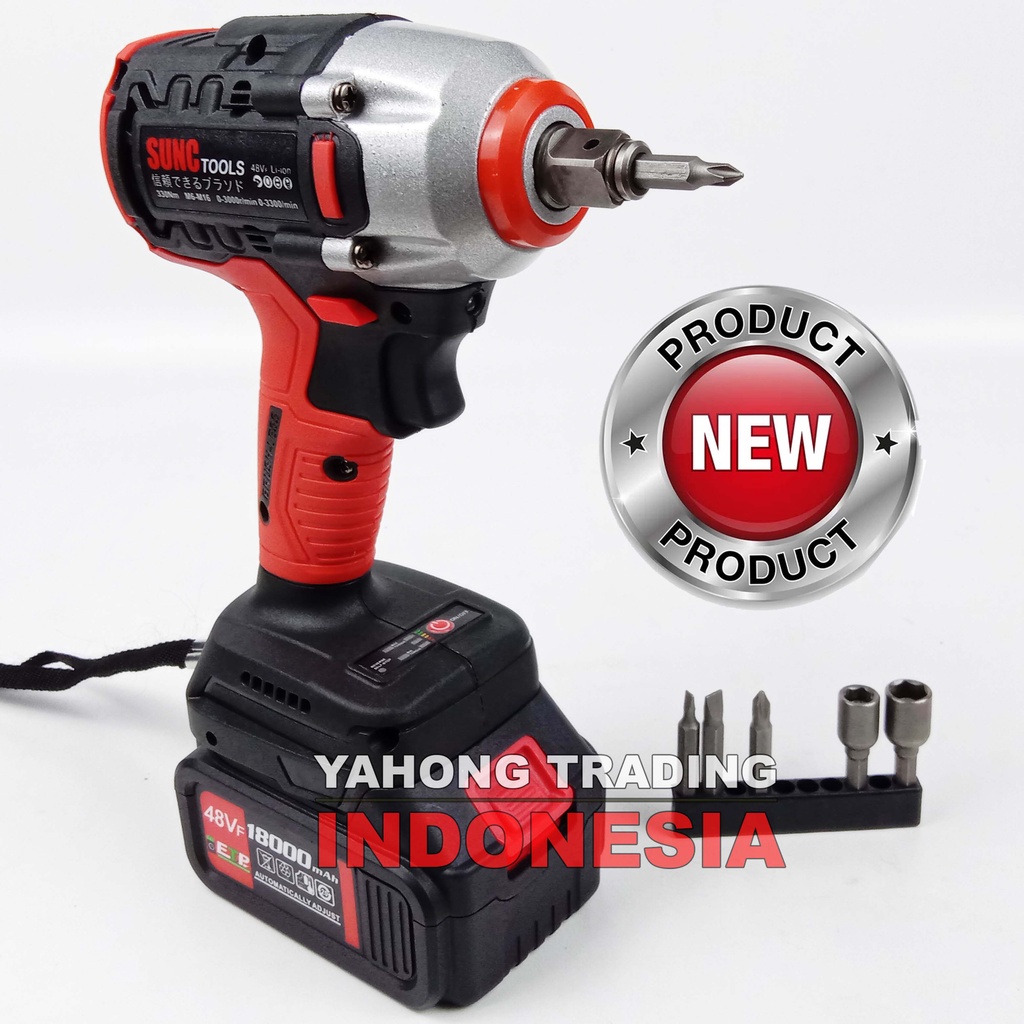 Mesin Impact Baterai Cordless Impact Wrench BRUSHLESS 48V 48VF 48 V SUNC TOOLS