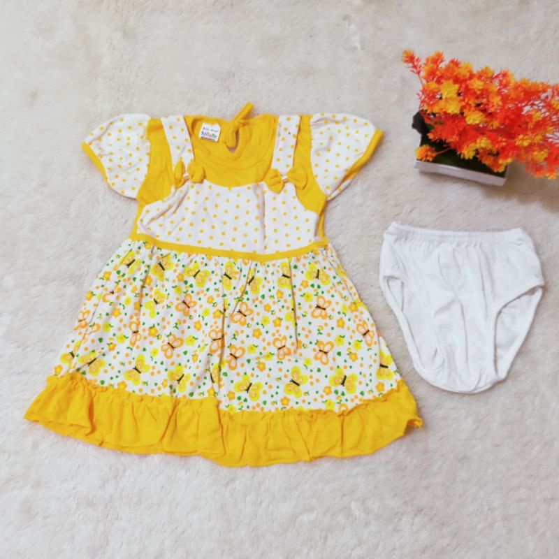 Dress Bayi Baru Lahir Rompi Bordir umur 1-12 bulan