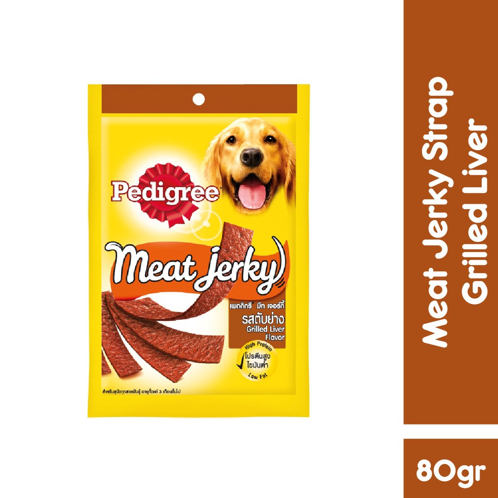 PEDIGREE® Meat Jerky Strap Snack Anjing 80 g - Isi 1-Grilled Liver