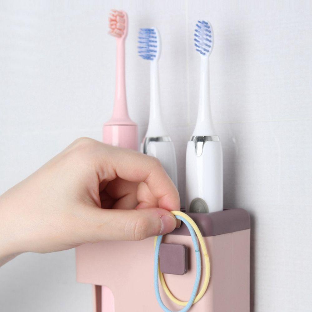 [Elegan] Tempat Sikat Gigi Elektrik Hemat Ruang Punch Free Organisasi Rumah Perekat Rak Penyimpanan Toothbrush Organizer