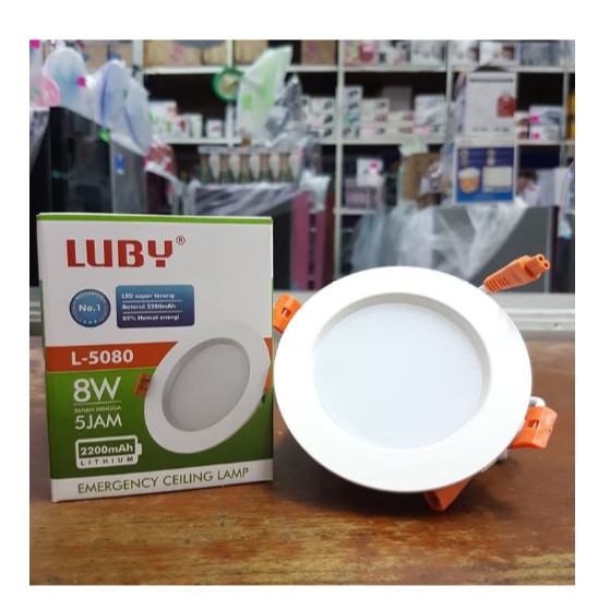 Emergency Ceiling Lamp Downlight 8W 2200mAh Lithium Luby L-5080