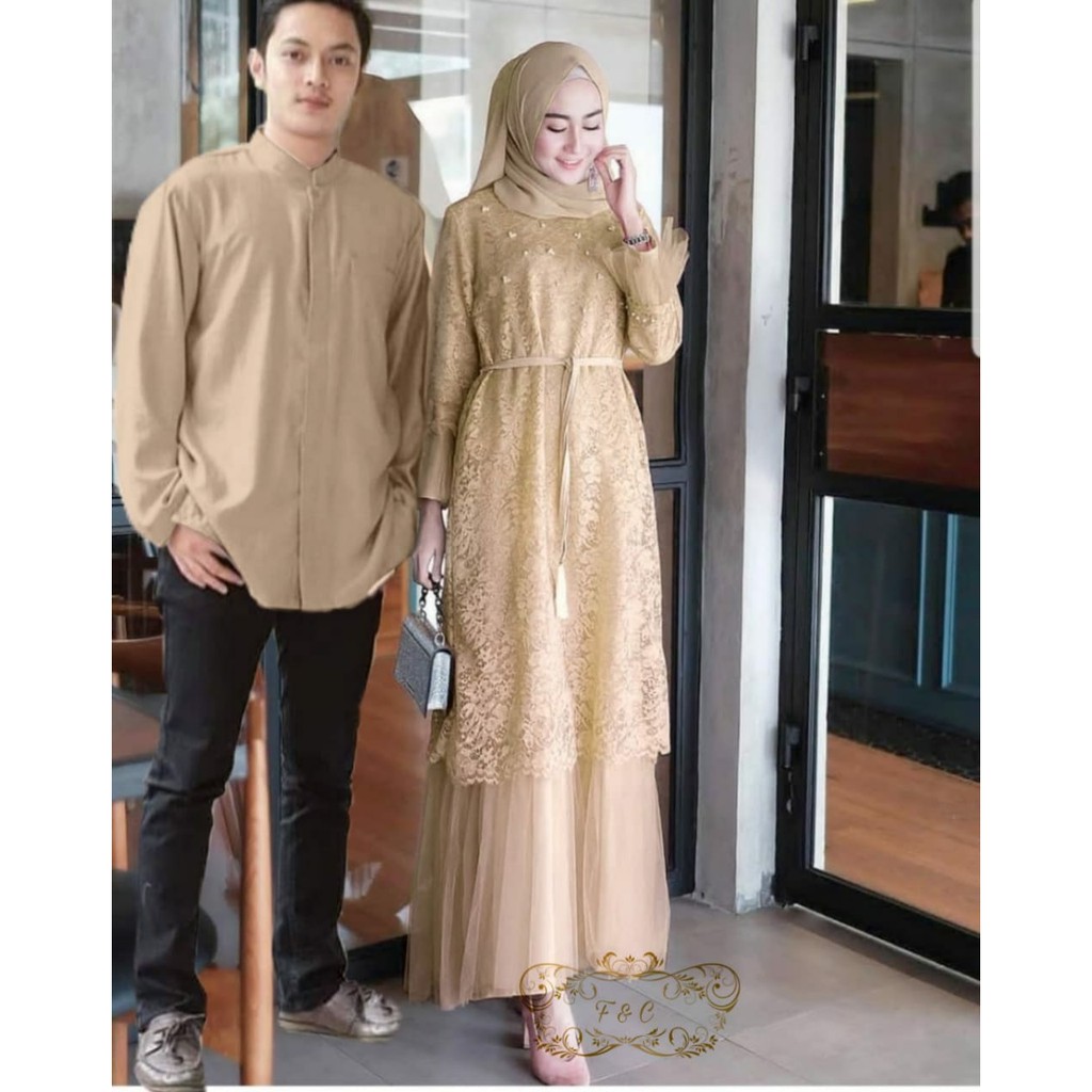 COUPLE MUSLIM TERLARIS BAJU PASANGAN SARIMBIT COCOK BUAT KONDANGAN MURAH COUPEL KEBAYA LAMARAN