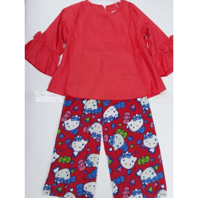 Baju anak stelan baju anak kulot anak hello kitty Shopee Baju anak stelan baju anak kulot anak hello kitty Shopee