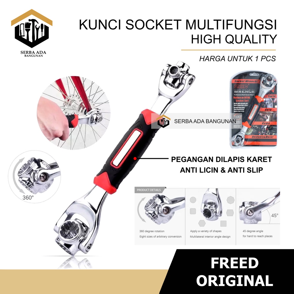 KUNCI SOCKET PAS UNIVERSAL MULTIFUNGSI WRENCH 48 IN 1 FREED