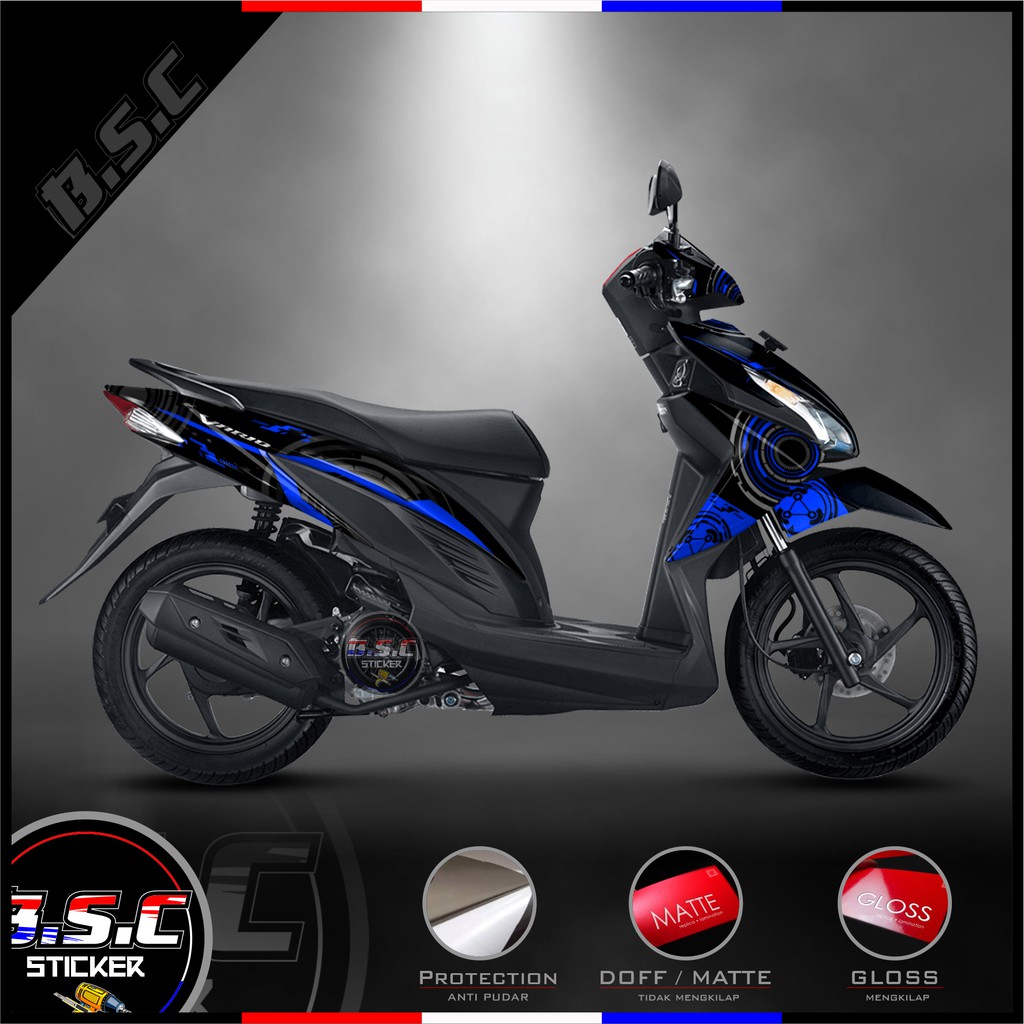 Sticker Motor Stiker Decal FULL BODY Vario 110 ESP Vario Remot Motif Techno Blue