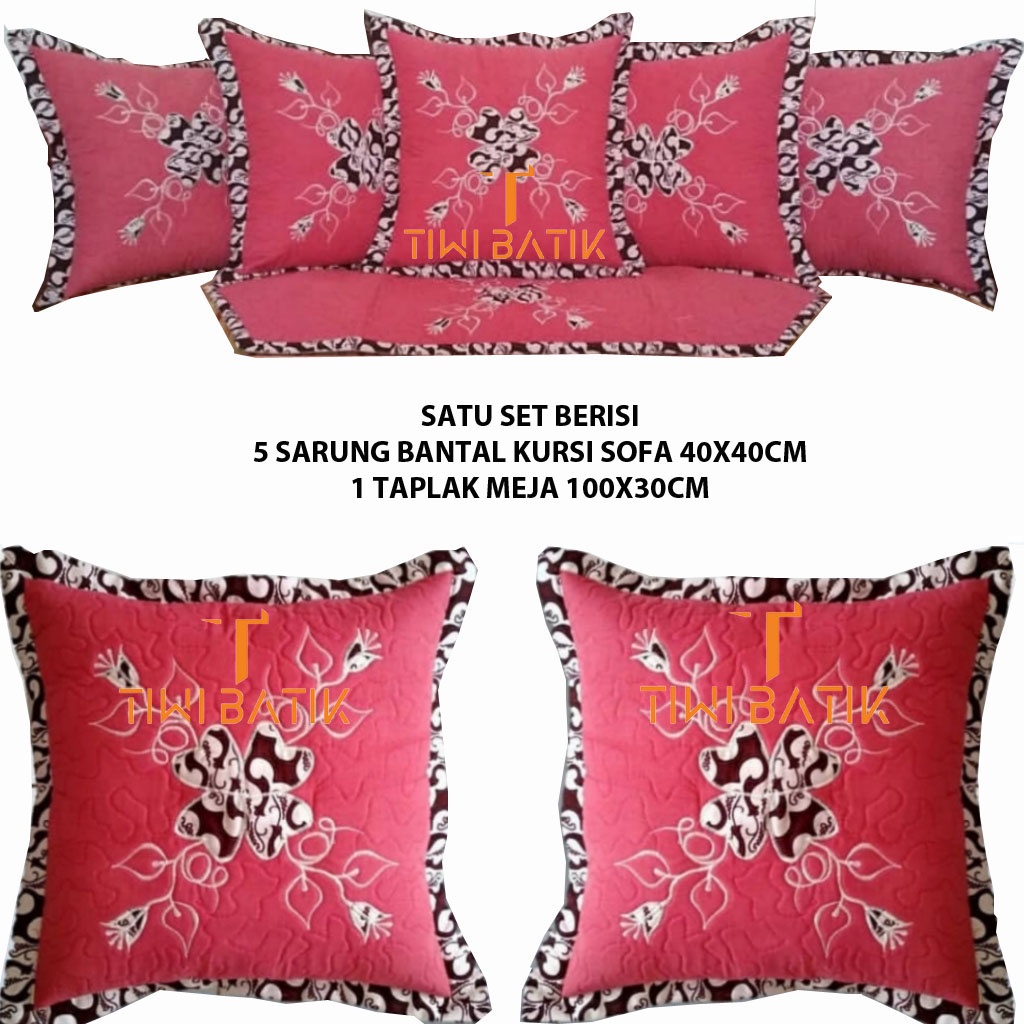 Sarung Bantal Kursi Sofa Batik Bordir Warna Murah