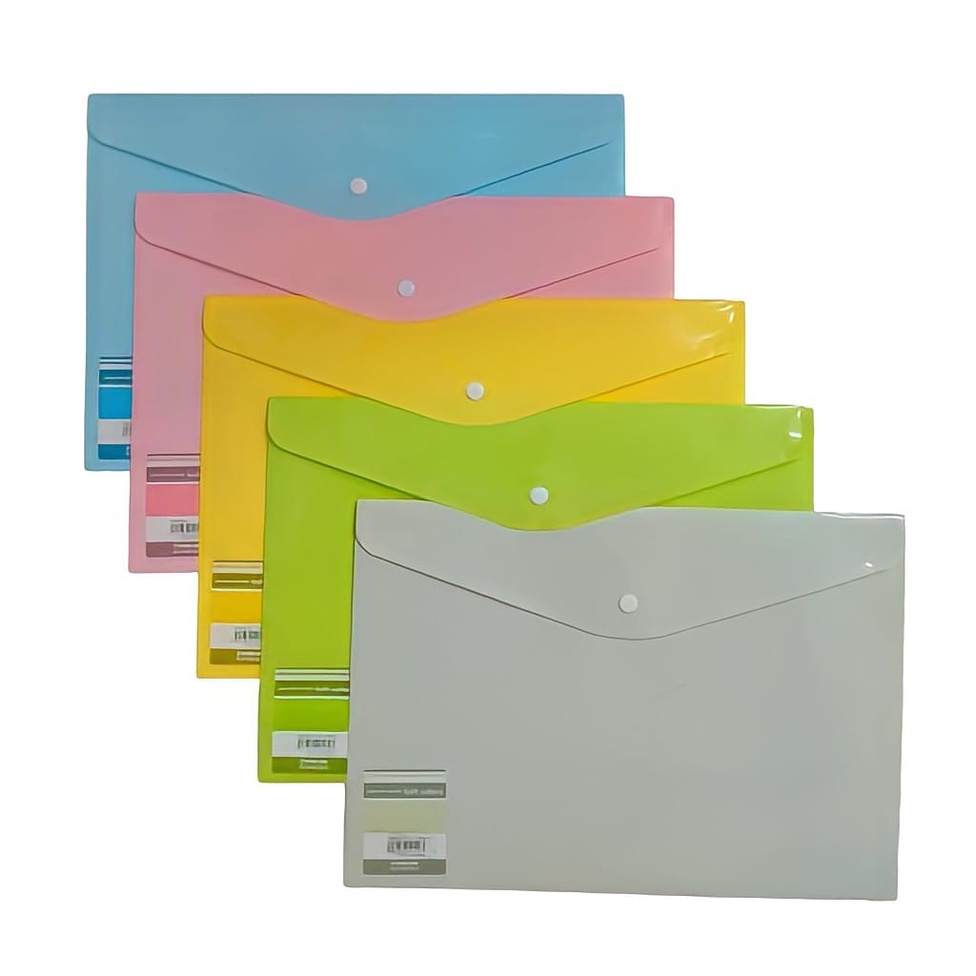 

MAP KANCING FOLIO / A4 KING JIM SOFT COLOUR TRANSPARAN 744 FILE FOLDER BAG PLASTIK TEBAL BAGUS