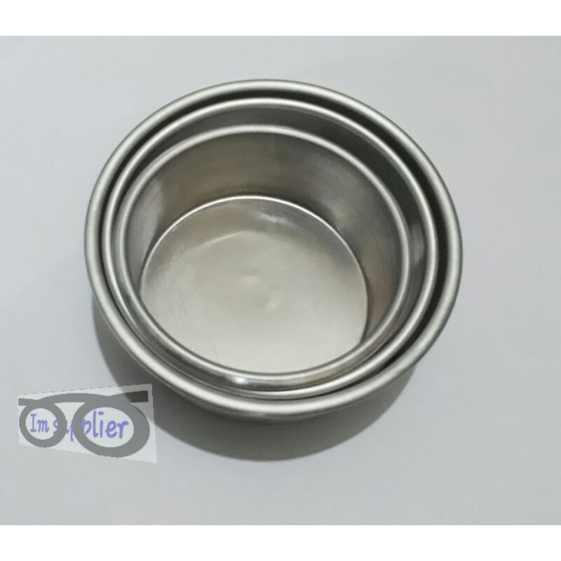 loyang bulat 3 ukuran loyang mini ukuran 8cm 9cm 10cm bahan almunium loyang pres