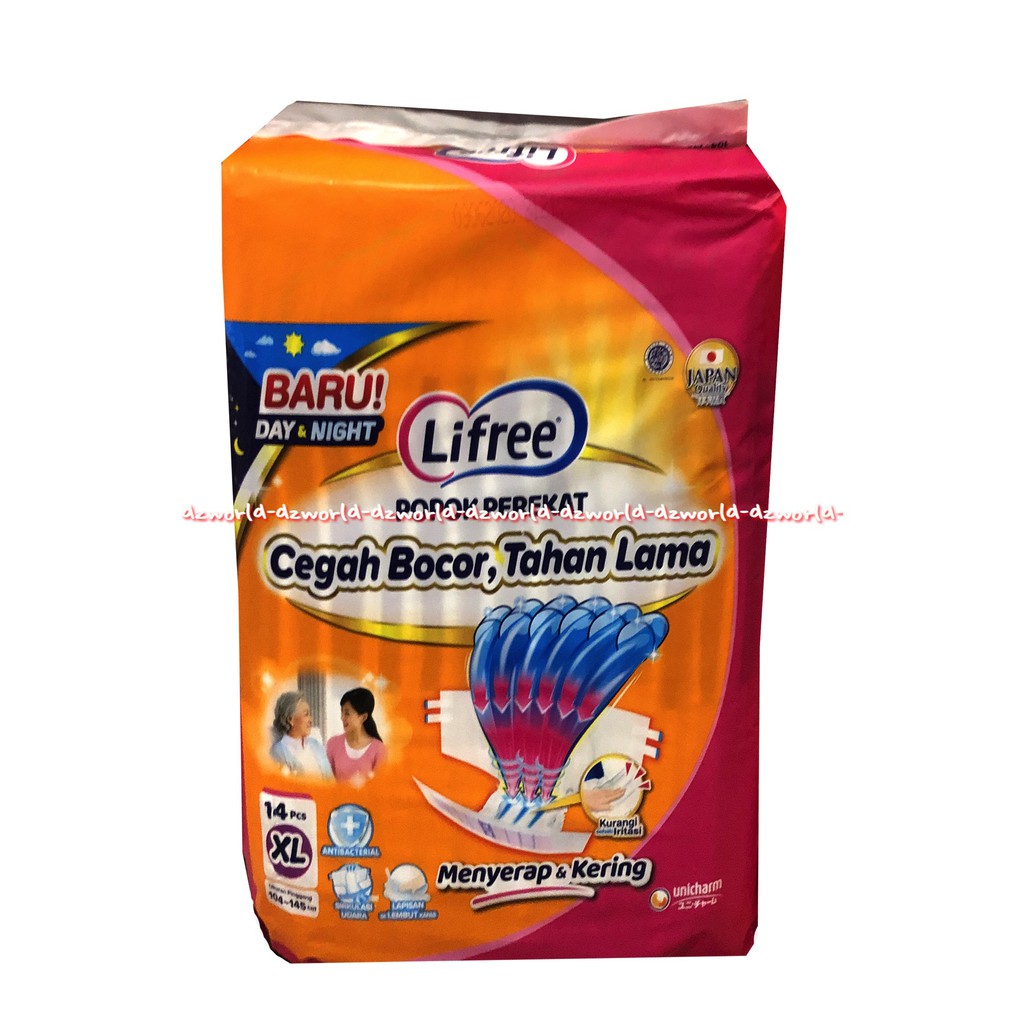 Lifree Popok Perekat XL 14 Pcs Popok Dewasa Orang Tua Lifefree XL14 Life Free