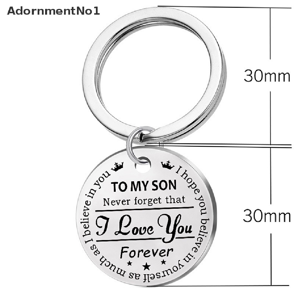 (AdornmentNo1) Gantungan Kunci Motif Ukir Tulisan To My Son Daughter Forever Love Mom Bahan Stainless Steel