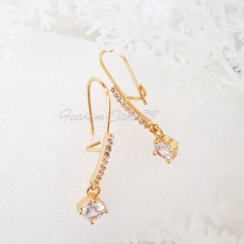 Anting Jurai Simple Permata Jurai balok Perhiasan xuping lapis emas 18k yaxiya impor anting jurai dewasa fashion