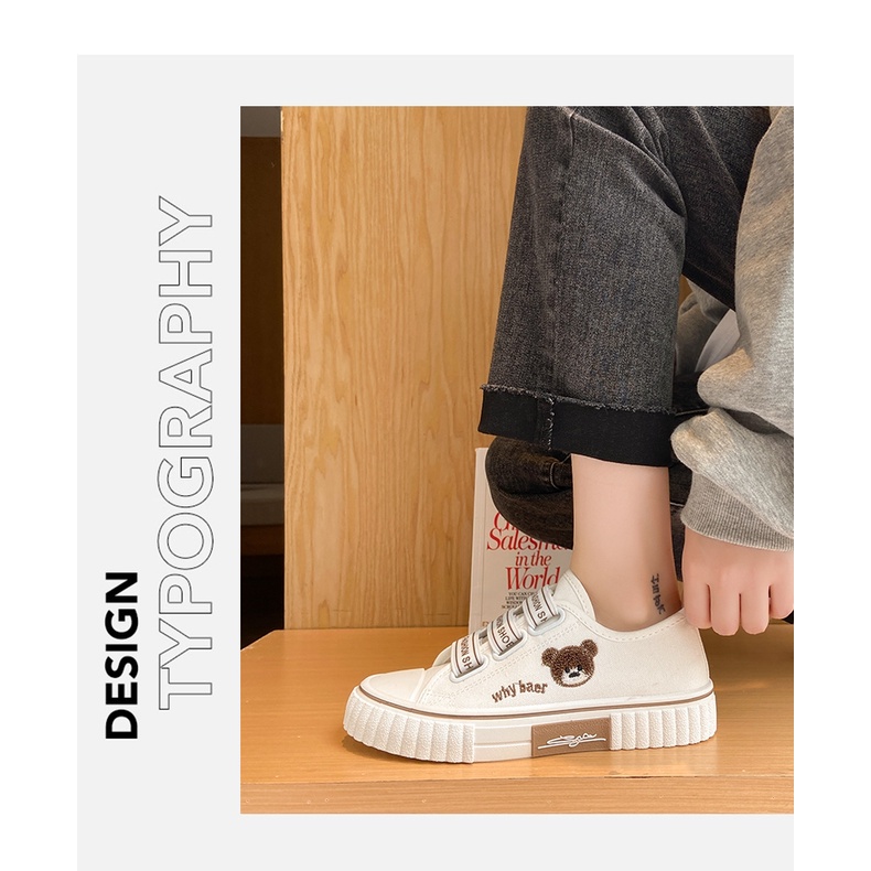 [DREAM] 104 Sepatu Sneaker Wanita TeddyBear Pendek Bahan Canvas