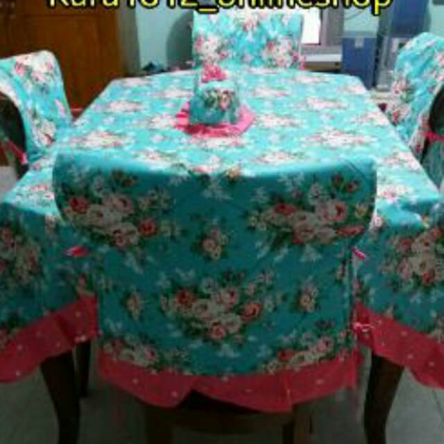 Sarung kursi makan set shabby chic