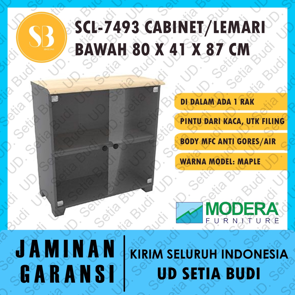 Lemari Arsip / Filing Cabinet + Pintu Kaca Modera SCL-7493 S-Class