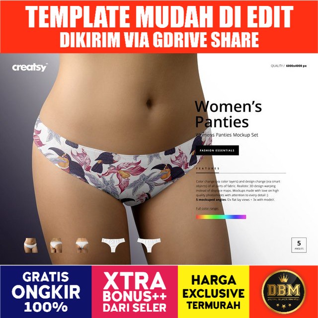 Women's Panties Mockup Set - Adobe Photoshop