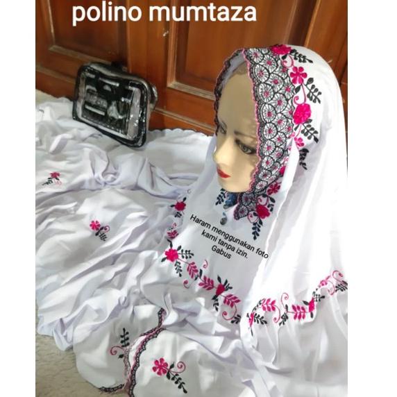 Bgg31au22в • Mukena terusan lajuran dewasa polino bordir Mumtaza bunga kecil melingkar cantik