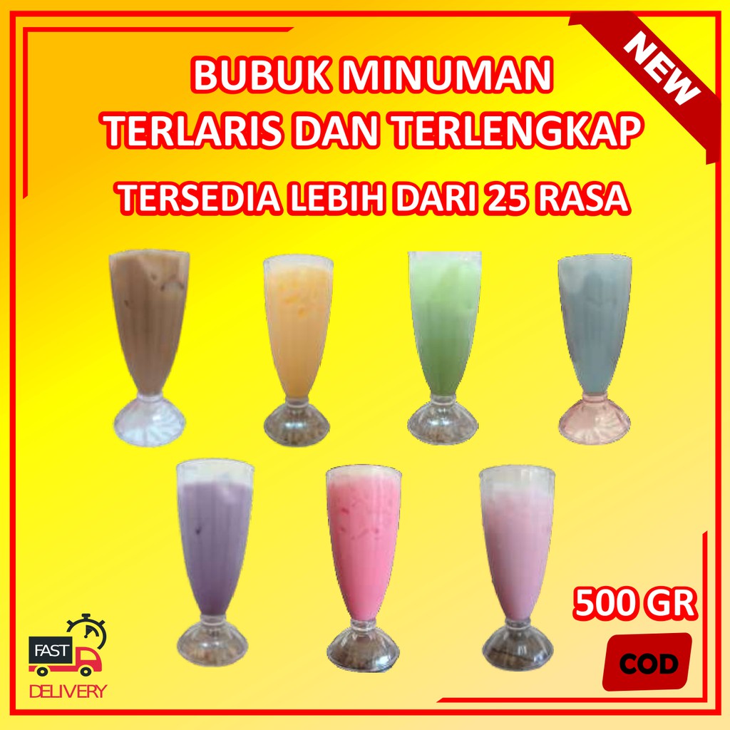 

Bubuk Mimuman Rasa Kekinian Premium Powder Drink Serbuk Minuman Aneka Rasa 500 Gram Harga Terjangkau