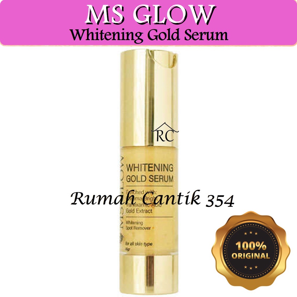 MS Glow Whitening Gold Serum Rumah Cantik 354 Essence Serum Perawatan Melembabkan Wajah