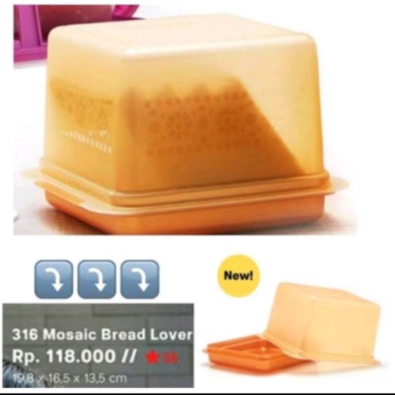bread lover/wadah kue/wadah roti Tupperware kedap udara