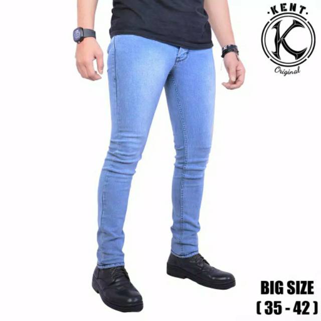 CELANA JEANS PRIA JUMBO - JEANS BIG SIZE SLIM FIT DISTRO KENT ORIGINAL