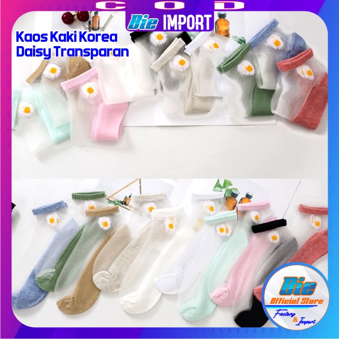 Kaos Kaki Korea Wanita Daisy Transparan Korean Style Impor Best Selller