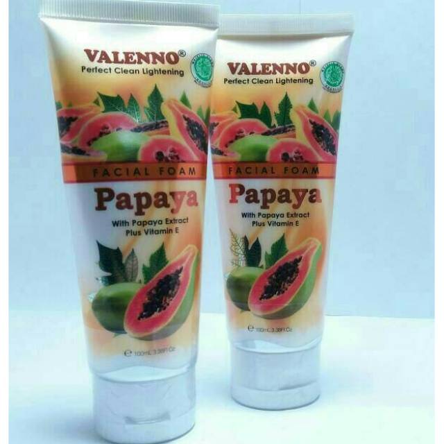 FACIAL FOAM PAPAYA VALENNO BPOM