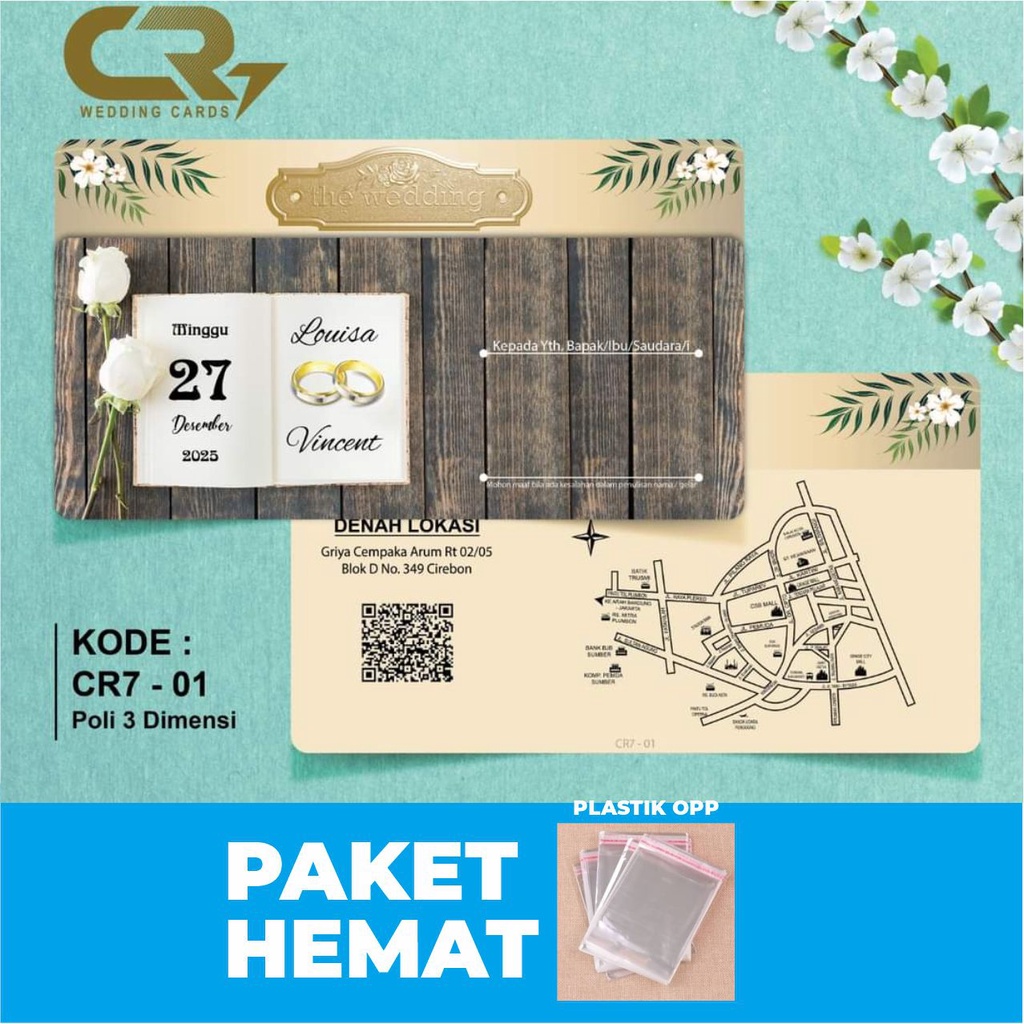 Undangan pernikahan rustic  vintage unik kekinian |undangan murah | blangko CR7 | OMANPRINT