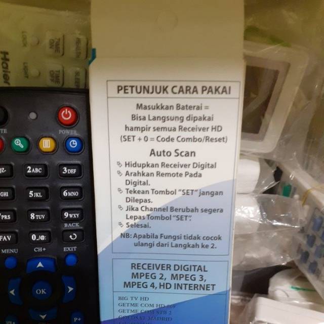 REMOTE REMOT RECIEVER MASTER HD ALL MEREK/TIPE RECIEVER PARABOLA