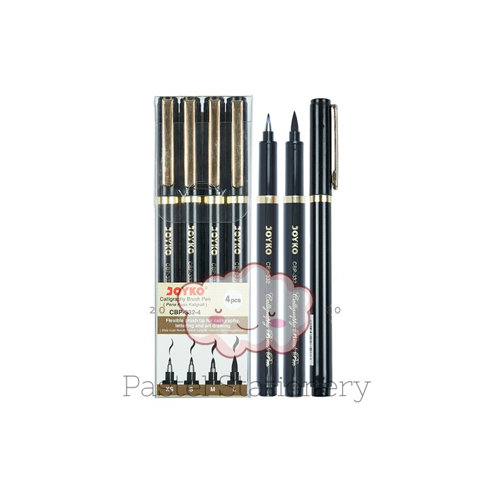 

Calligraphy Brush Pen Pena Kuas Kaligrafi Joyko CBP-332-4 1 Set 4 Pcs