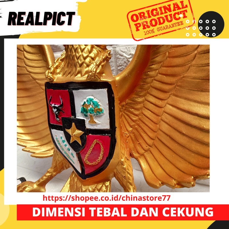 Foto Presiden dan Wakil Lambang Patung Burung Garuda Pancasila Dinding Kantor 3 Dimensi 1 SET GARUDA