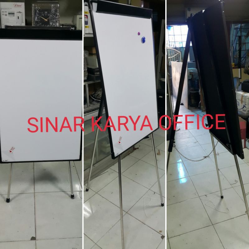 

Flip Chart Papan Tulis ukuran 90x120 cm White Board kaki tripod