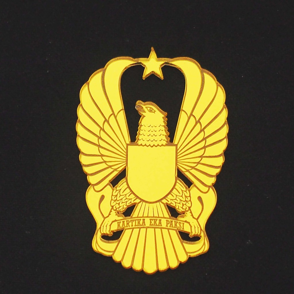 Logo TNI AD Kartika Eka Paksi  Akrilik GOLD Miror/Mahar/Seserahan