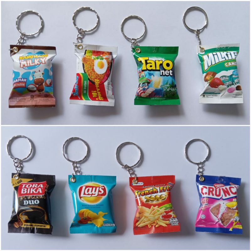 Ganci Miniatur Snack dan Minuman Replika / Souvernir Pernikahan gantungan kunci unik