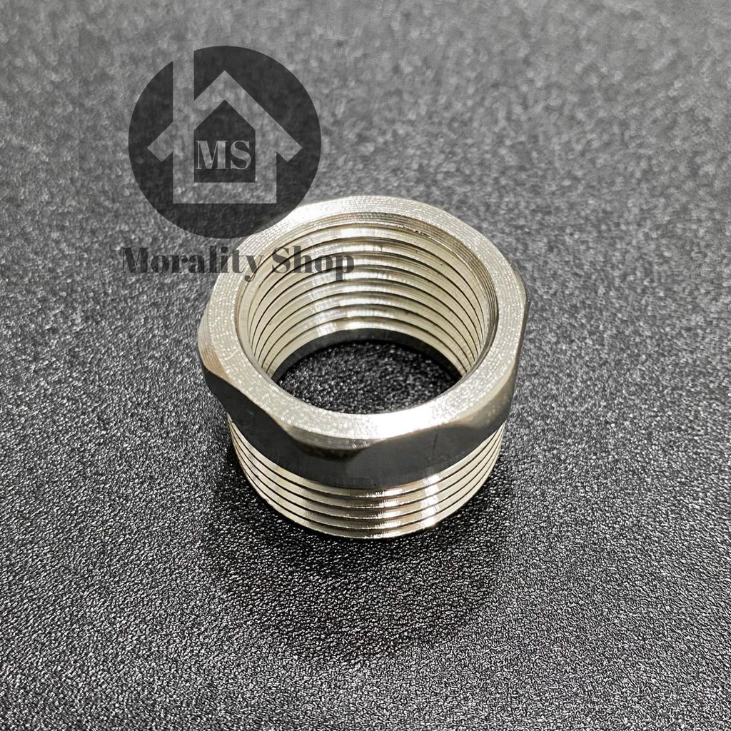 Plok sock Stainless 3/4 inch Ke 1/2 Inch S03 - Plot Sok mur nepel fitting 1/2 ke 3/4 inch