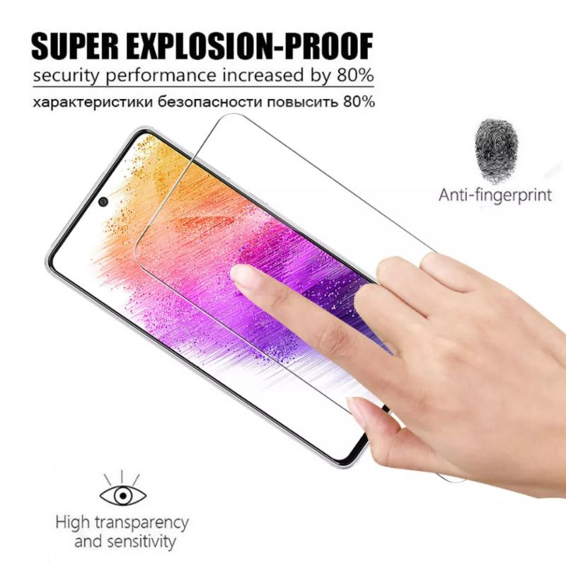 TEMPERGLASS CLEAR SAMSUNG GALAXY A73 5G 9H TEMPERED GLASS BENING SCREEN PROTECTOR ANTI GORES