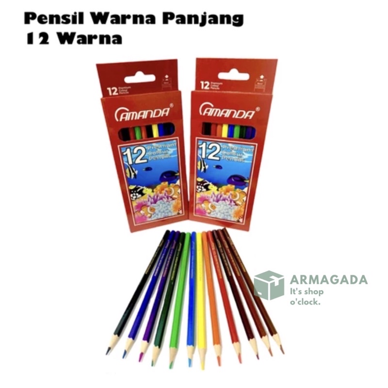 

(1 set) Pensil Warna Panjang 12 Warna ACP-127