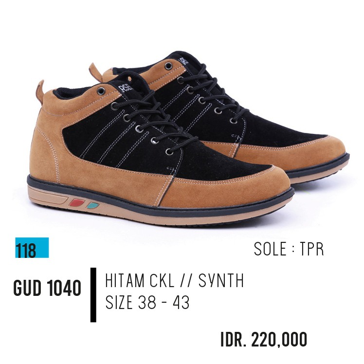 sepatu casual pria, sepatu boots casual, sepatu boots pria GUD 1040