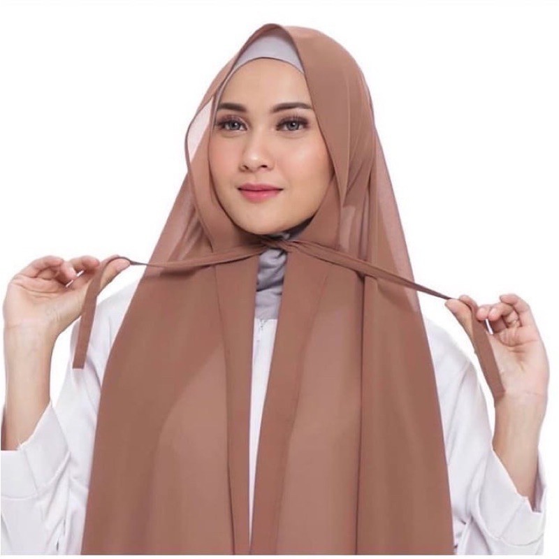 Pashmina tali praktis bahan sifon ceruty / Hijab tali sabyan polycotton